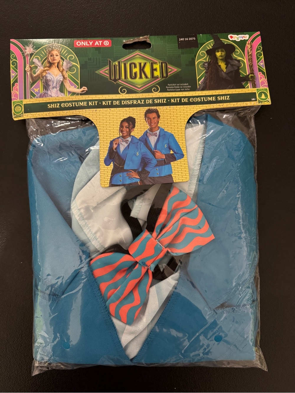 Disguise Wicked Shiz Costume Kit in Blue with Coral Striped Bow